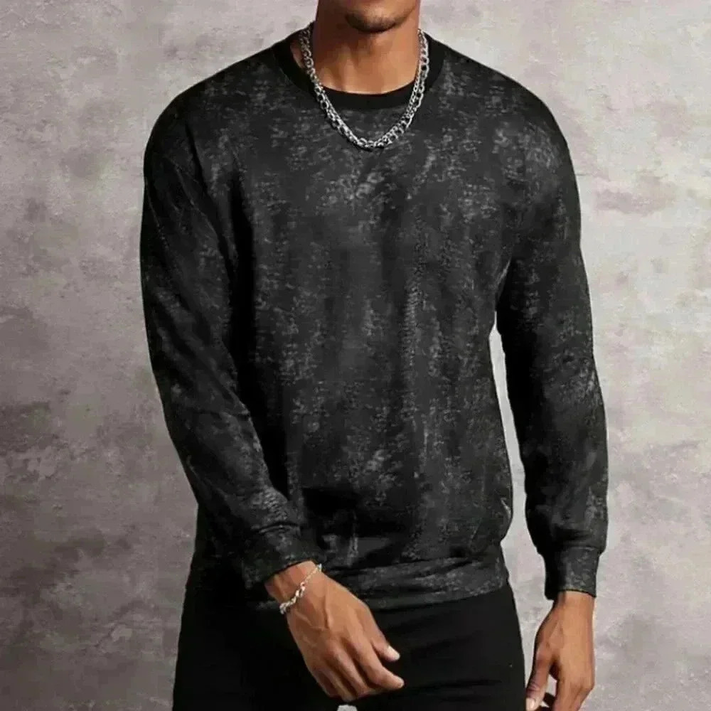Black Casual Tie Dye Pullover
